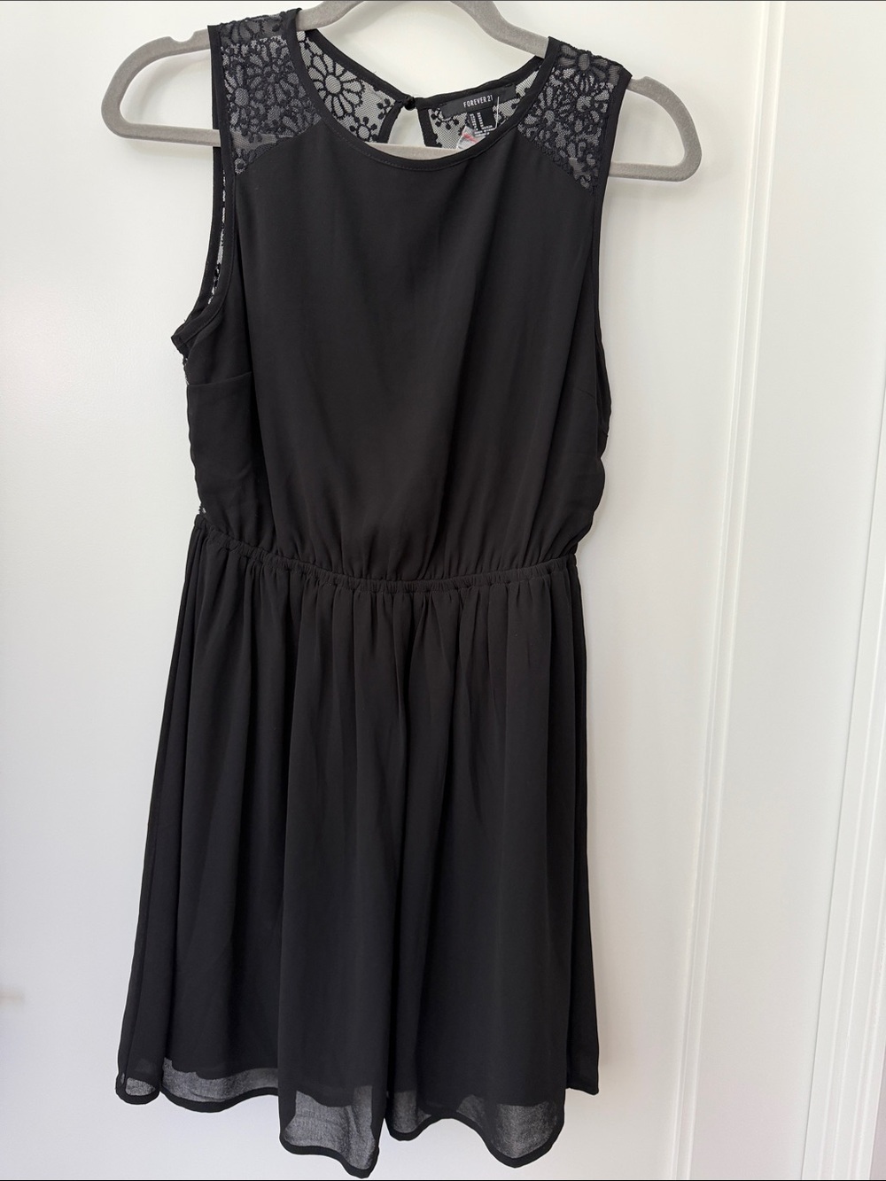 Forever 21 Black Lace Yoke Mini Dress